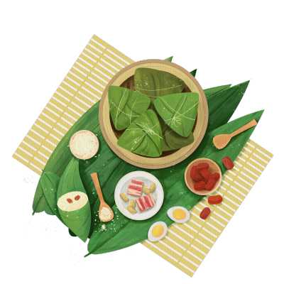 端午节中国风插画-粽子