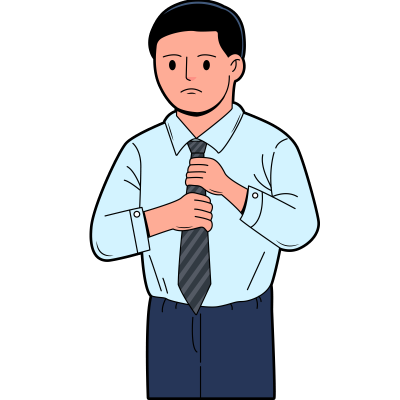 手绘漫画风人物插画贴纸-公务员