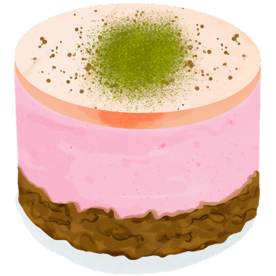 手绘风甜品美食插画-蛋糕
