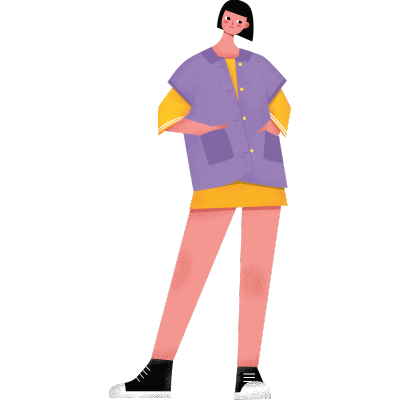 扁平风人物插画-女孩