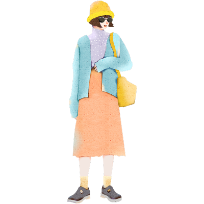手绘日常工作生活插画-女孩