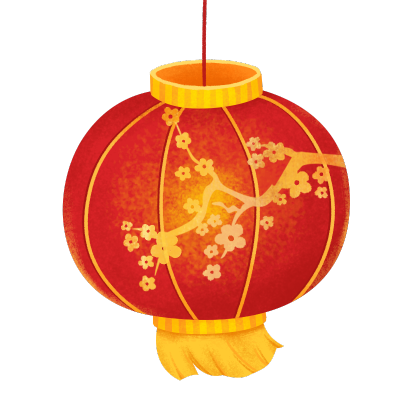春节手绘卡通风插画-灯笼