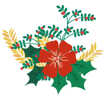 圣诞节卡通风插画-花环