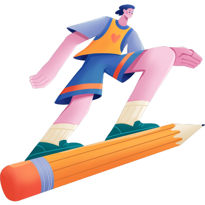 手绘教育培训插画-冲刺