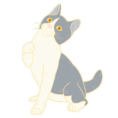 可爱萌宠风宠物插画-猫