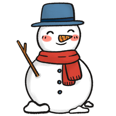 圣诞节卡通手绘贴纸-雪人