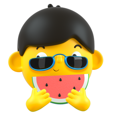 3D表情及手势套系贴纸-吃瓜