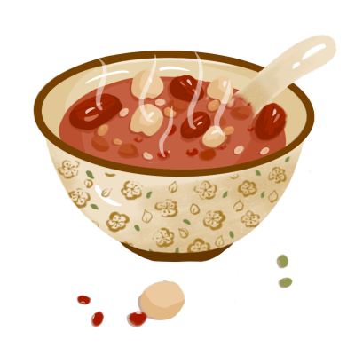 腊八节手绘美食插画系列-粥