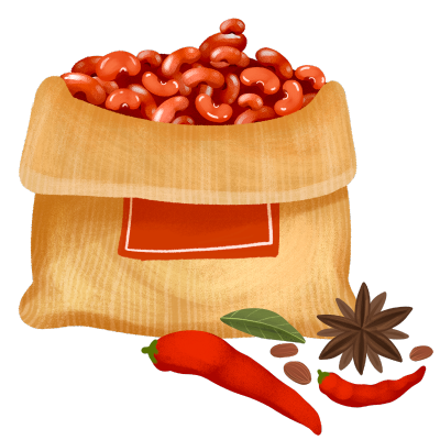 腊八节手绘插画-豆子