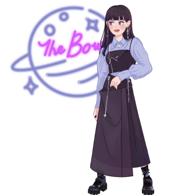 手绘人物插画-站立女生