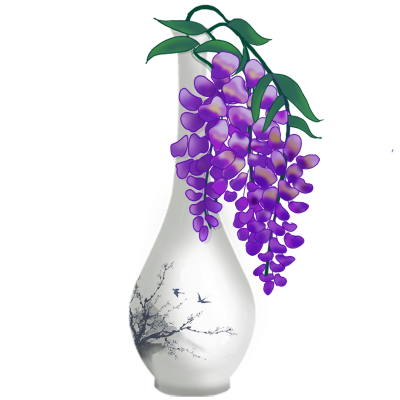 家家居生活植物主题插画-紫藤萝