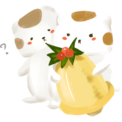 圣诞节手绘可爱动物插画-猫