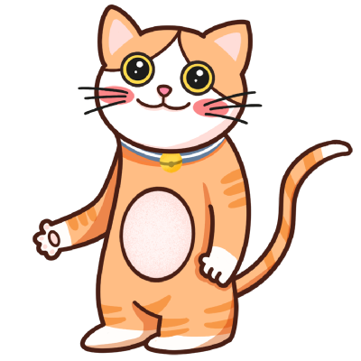 手绘卡通可爱动物插画-猫