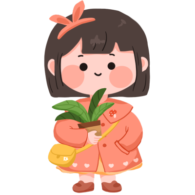 Q版卡通幼儿形象可爱贴纸-小女孩
