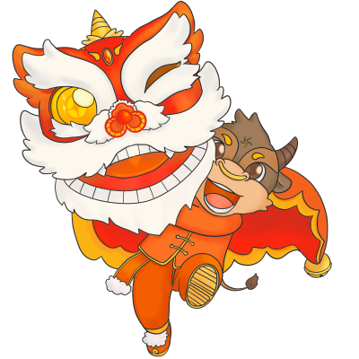 牛年贺岁系列素材-舞狮