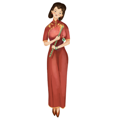 民国风复古女郎系列-旗袍女人