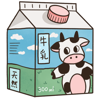 手绘可爱系小零食主题素材-牛奶