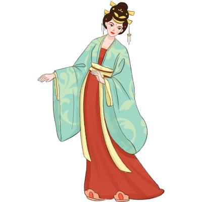 中国风人物手绘系列-女生