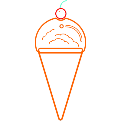 食品生鲜行业icon线性扁平-冰淇淋