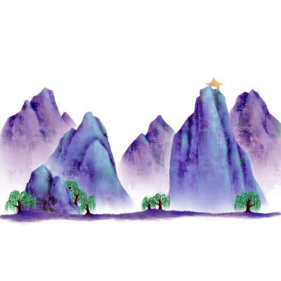 古风山水背景插画素材