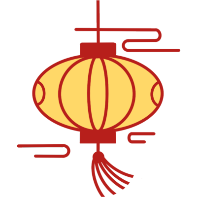中国风春节装饰元素贴纸-灯笼