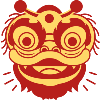 中国风春节装饰元素贴纸-狮子