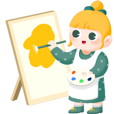 可爱卡通幼儿职业人物插画-画家
