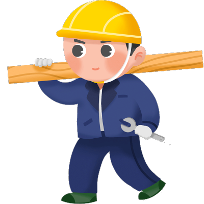 可爱卡通幼儿职业人物插画-工人