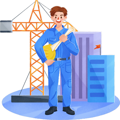 职业形象手绘贴纸-建筑工人