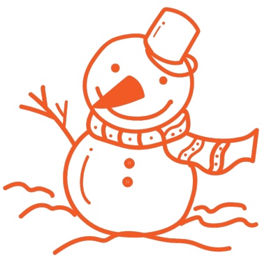 单色简笔画冬天氛围贴纸-雪人