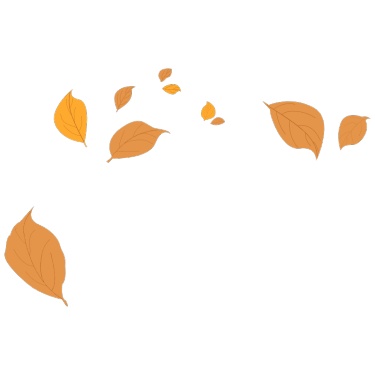 扁平秋天枝头树叶氛围矢量-叶子