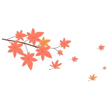 扁平秋天枝头树叶氛围矢量-树叶