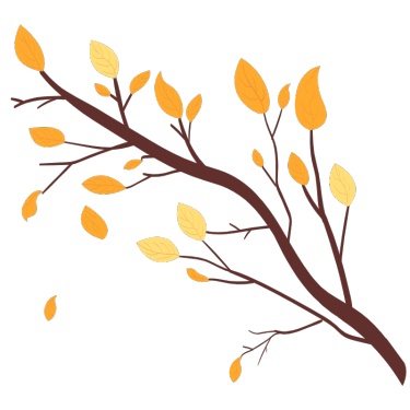 扁平秋天枝头树叶氛围矢量-树枝