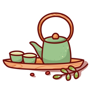 手绘冬至饺子元素主题-茶具