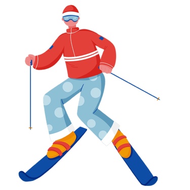 冬季运动场景-滑雪人物