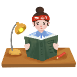 女生看书动态贴纸
