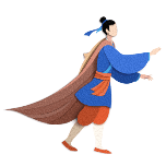 牛郎中国风手绘动态贴纸