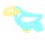 鸟简约霓虹动态贴纸