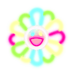 太阳花简约霓虹动态贴纸