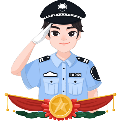 手绘人物插画-警察