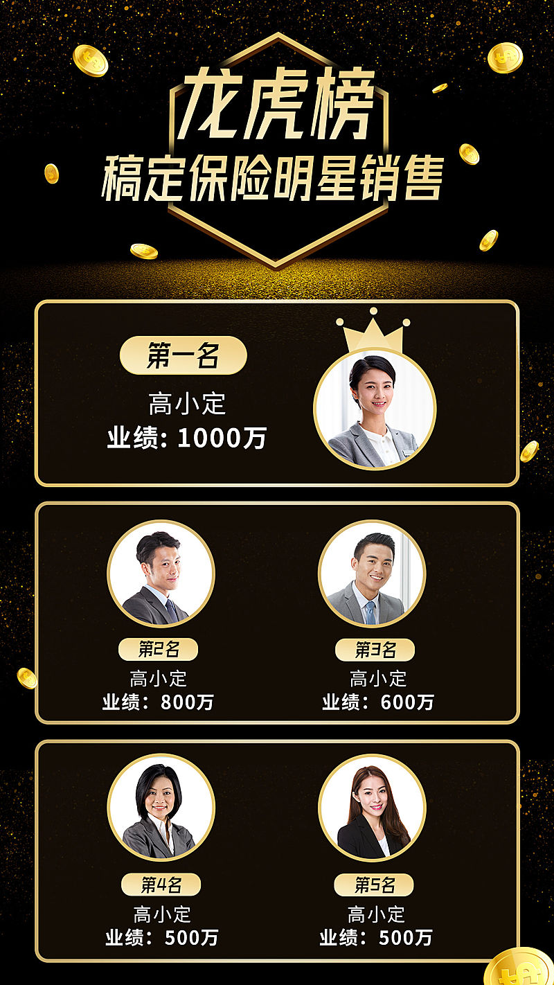金融保险龙虎榜喜报表彰激励成员创意竖版海报