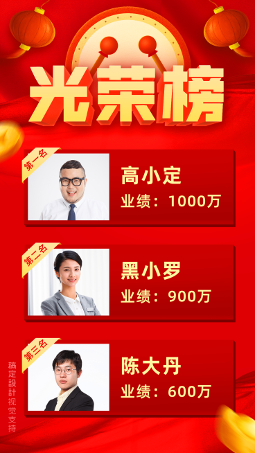 喜报排行榜光荣榜团队表彰海报预览效果