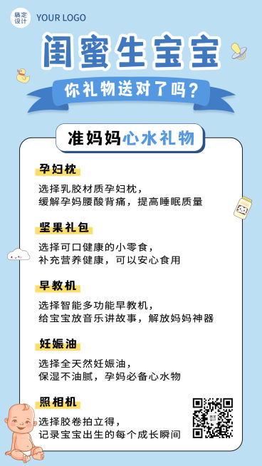 送礼科普清单手机海报预览效果