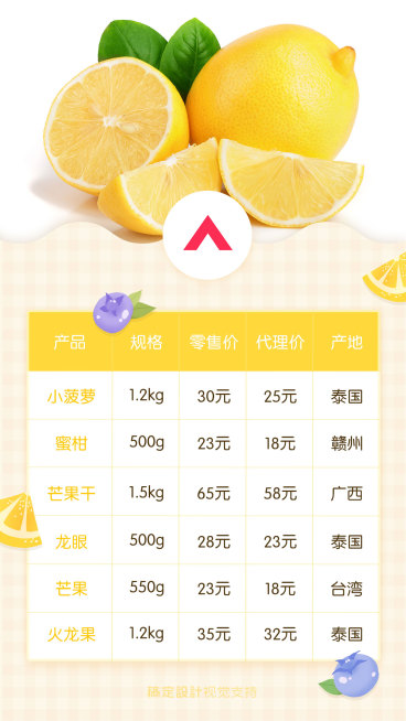水果价目表长图预览效果