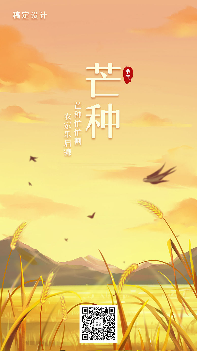 芒种/节气插画/手机海报