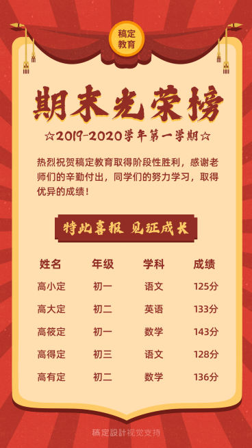 中小学/期末考试/手机海报可延长预览效果