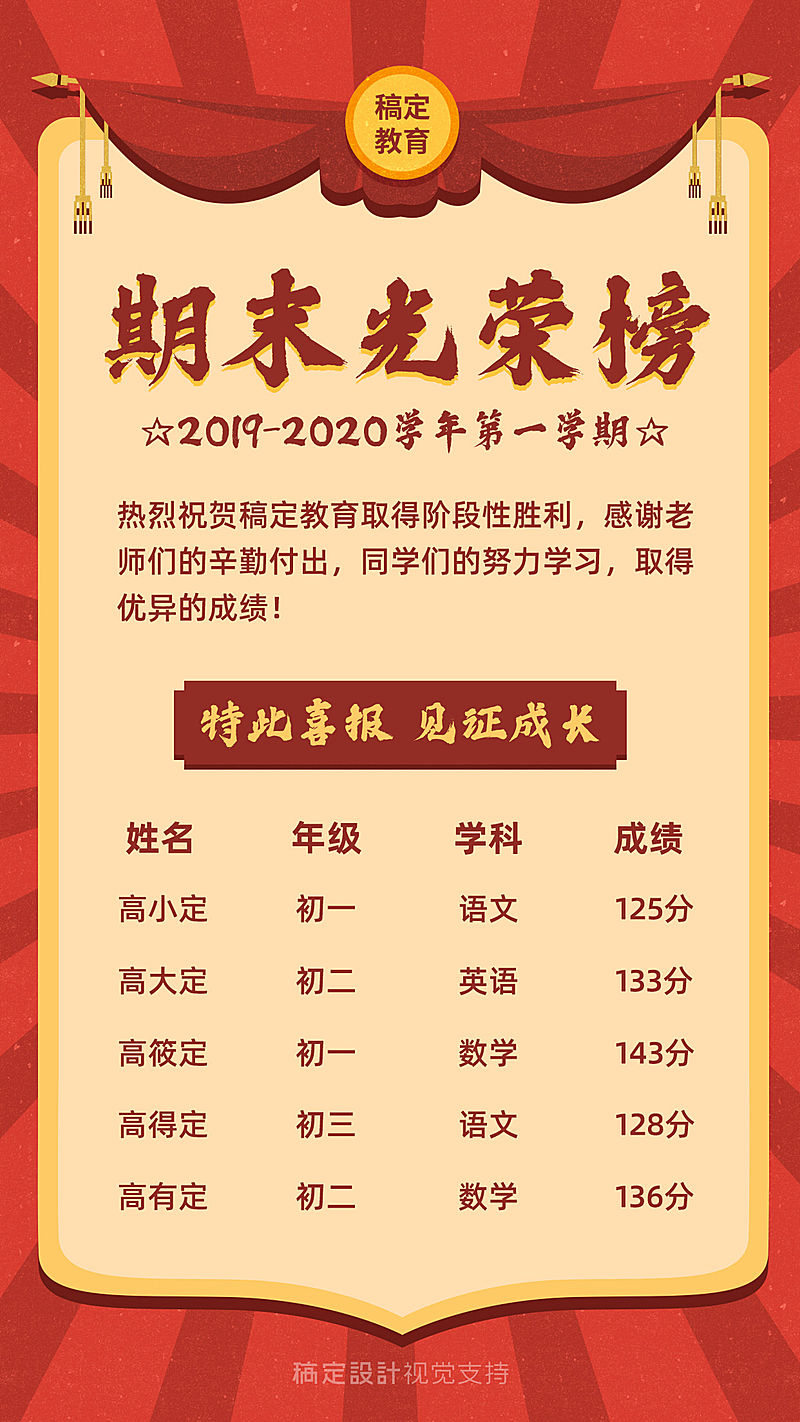 中小学/期末考试/手机海报可延长