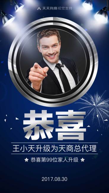 恭喜海报预览效果