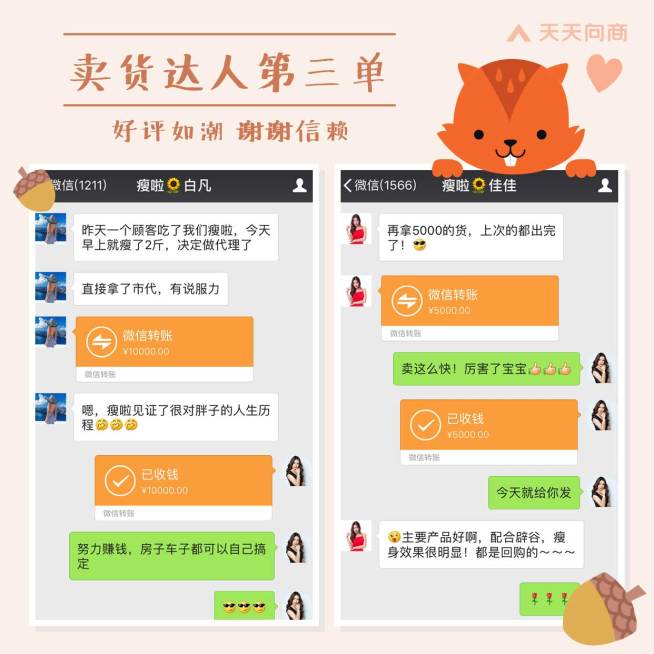 小松鼠花式晒单方形模板预览效果