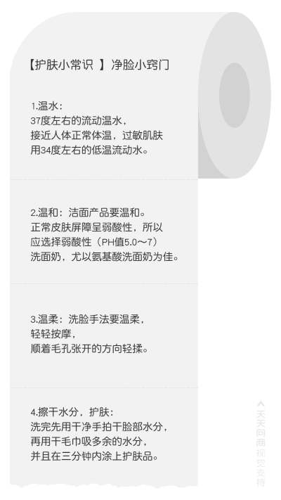 护肤知识科普纸巾卷纸样式海报